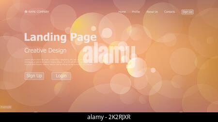 Landing page una pagina creativa bokeh sito web design pagina web - Vector Foto Stock