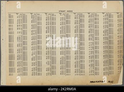 Cartografica, Mappe. 1955 - 1956. Lionel Pincus e la Principessa Firyal Map Division. Real Property , New York (state) , New York (N.Y.), Manhattan (New York, N.Y.) Indice delle strade: Third Street W. - 91st Street W. Foto Stock