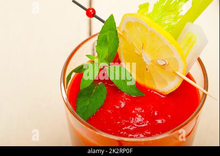 Fresco di succo di pomodoro Foto Stock