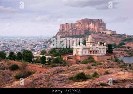 Thada Jaswanth mausoleo, Jodhpur, Rajasthan, India Foto Stock