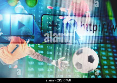 Scommesse online, analisi e statistiche per partite di calcio Foto Stock