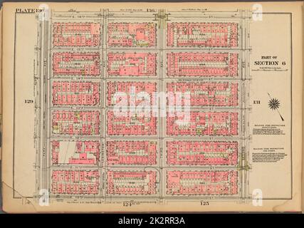Cartografica, Mappe. 1927. Lionel Pincus e la Principessa Firyal Map Division. Real Property , New York (state) , New York, Manhattan (New York, N.Y.) Piastra 130, parte della sezione 6: Delimitata da E. 116th Street, Second Avenue, E. 110th Street e Park Avenue Foto Stock