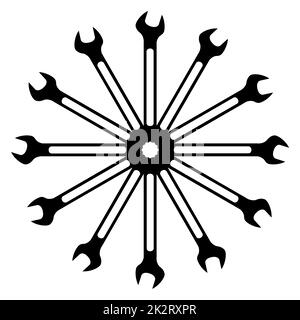 Astratto Ring Spanner sfondo isolato Foto Stock