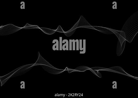 Onda astratta su sfondo nero. Illustrazione digitale Foto Stock