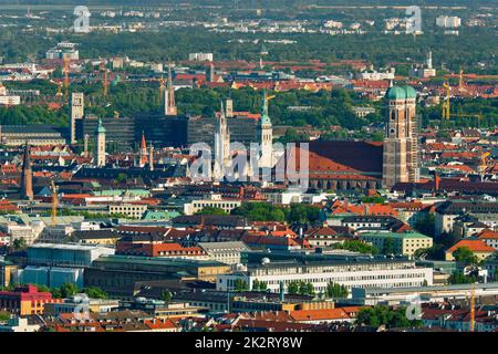 Vista aerea di Monaco di Baviera. Monaco di Baviera, Germania Foto Stock