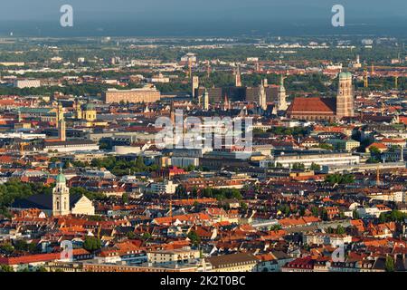 Vista aerea di Monaco di Baviera. Monaco di Baviera, Germania Foto Stock