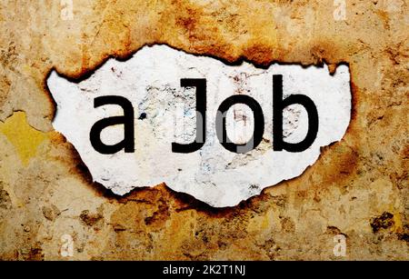 Testo di lavoro su sfondo grunge Foto Stock