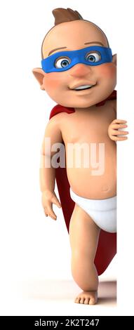 Divertente 3D illustrazione di un bambino cartoon Foto Stock