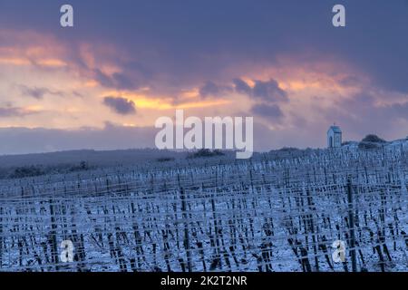 Calvario vicino a Hnanice, regione di Znojmo, Moravia meridionale, Repubblica Ceca Foto Stock