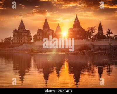 Royal cenotaphs di Orchha, Madhya Pradesh, India Foto Stock