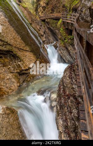 Gola di Wimbachklamm a Ramsau, nei pressi di Berchtesgaden, Baviera, Germania Foto Stock