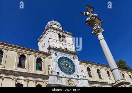 Orologio astronomico Torre Dell Orologio a Padova Foto Stock