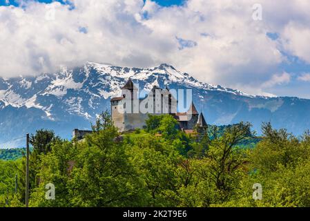 Castello medievale a Vaduz, Oberland in Liechtenstein Foto Stock