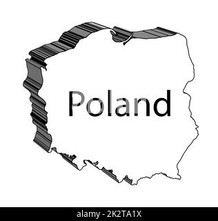 3D mappa Polonia Foto Stock