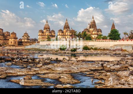 Royal cenotaphs di Orchha, Madhya Pradesh, India Foto Stock