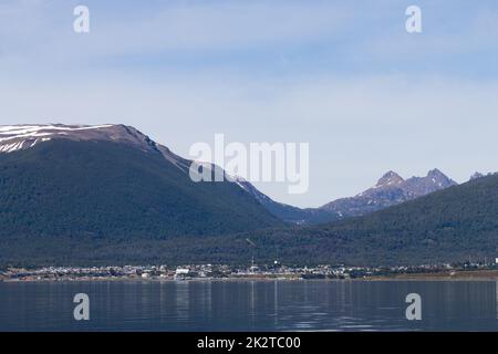 Puerto Williams, la città più meridionale del mondo, il Cile Foto Stock