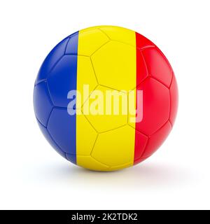 Calcio pallone con bandiera della Romania Foto Stock