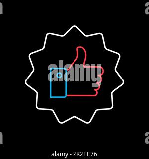 Icona pollici su. Vettore come segno Foto Stock