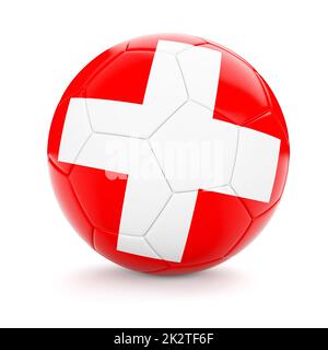 Calcio pallone con bandiera della Svizzera Foto Stock