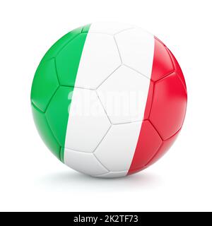 Calcio pallone con bandiera dell'Italia Foto Stock