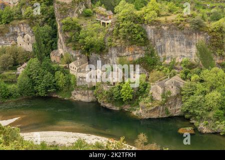 Villaggio di Castelbouc nelle gole del Tarn, Francia Foto Stock