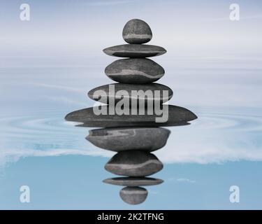 Pietre Zen concetto di equilibrio Foto Stock