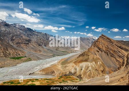 Vista della Spiti valley in Himalaya Foto Stock