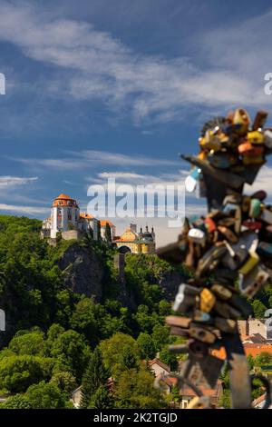 Castello di Vranov nad Dyji, regione di Znojmo, Moravia meridionale, Repubblica Ceca Foto Stock