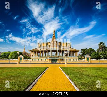 Complesso del Palazzo reale a Phnom Penh Foto Stock