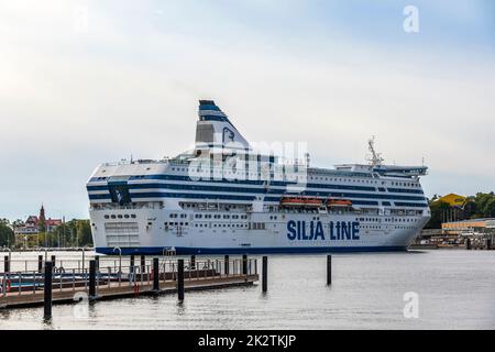 Helsinki, Finlandia - 3 settembre 2019: Silja Serenade cruiseferry, di proprietà della compagnia marittima estone Tallink Grupp, operante sotto Silja Line bra Foto Stock