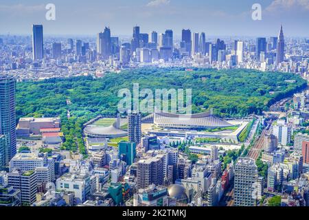 La vista dall'osservatorio Shibuya Sky Foto Stock