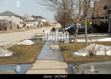 Scongelamento primaverile in Canada 3 Foto Stock