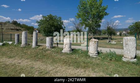 Musalla, Taskopru, Kastamonu, Turchia 16 luglio 2021; Pompeiopolis Museo della Città Antica giardino all'aperto. Antica città trova mostra. Foto Stock