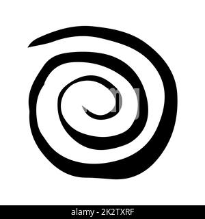 Simbolo di vortice rotondo, dipinto a mano con pennello Foto Stock