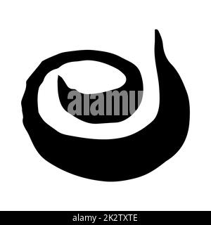 Simbolo di vortice rotondo, dipinto a mano con pennello Foto Stock