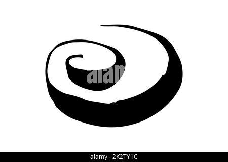 Simbolo di vortice rotondo, dipinto a mano con pennello Foto Stock