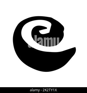 Simbolo di vortice rotondo, dipinto a mano con pennello Foto Stock