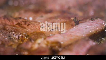 Carne di manzo cucina delizioso Juicy Food Macro Foto Stock