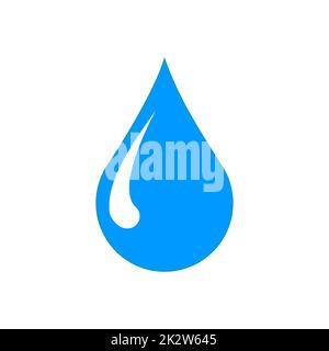 Goccia acqua icona blu isolato su uno sfondo bianco. Concetto di donazione di sangue Illustrazione Vettoriale