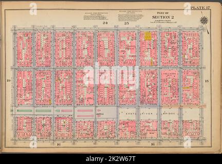 Cartografica, Mappe. 1921 - 1923. Lionel Pincus e la Principessa Firyal Map Division. Real Property , New York (state) , New York, Manhattan (New York, N.Y.) Targa 17: Delimitata da Stanton Street, Willett Street, Broroom Street e Orchard Street Foto Stock