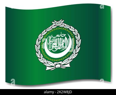 Sventolando la bandiera della Lega araba Foto Stock