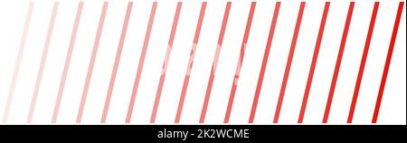 Strisce diagonali sfumate rosse su sfondo bianco Foto Stock