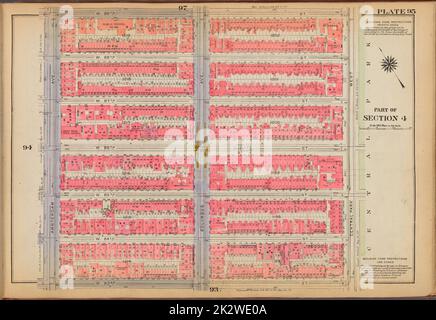 Cartografica, Mappe. 1921 - 1923. Lionel Pincus e la Principessa Firyal Map Division. Real Property , New York (state) , New York, Manhattan (New York, N.Y.) Piastra 95: Delimitata da W. 89th Street, Central Park West, W. 83rd Street e Amsterdam Avenue Foto Stock
