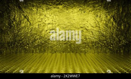 Camera grunge con sfondo dorato urbano. rendering 3d Foto Stock