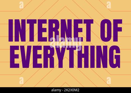 Didascalia concettuale Internet di tutto. Business Approach Smart Modern City and Wireless Communication Network Line sfondi illustrati con varie forme e colori. Foto Stock