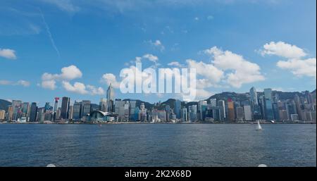 Victoria Harbour, Hong Kong 26 luglio 2019: Città di Hong Kong Foto Stock