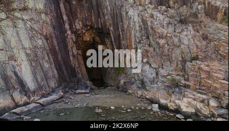 Caverna di mare nel Geopark di Hong Kong Foto Stock