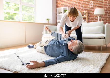 Rischio di scivolamento e caduta Foto Stock