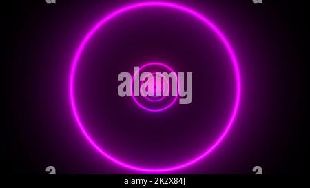 Tunnel al neon viola Foto Stock