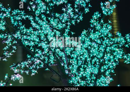 Le luci sono usate per decorare gli alberi per generare la luce bella. Foto Stock